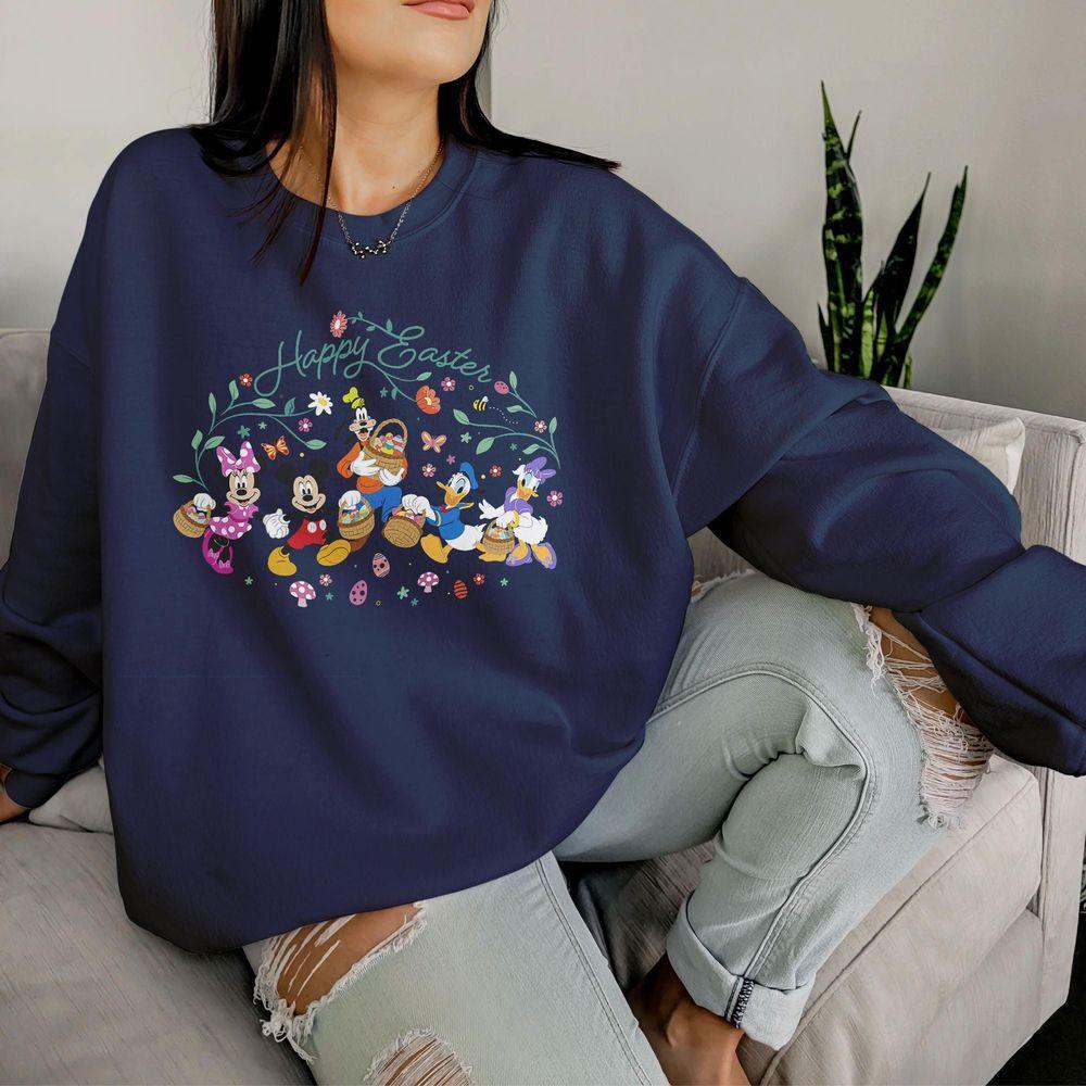 Disney Mickey And Friends Happy Easter Spring Floral Shirt Happy Easter Family Matching Shirt He Is Risen Sweatshirt Hha516 Limited Edition Tshirt